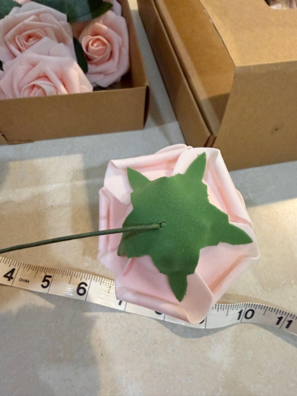 Ling's Moment Beautiful Soft Pink Faux Rose Wired Stems. Wedding Decor - Picture 11 of 12
